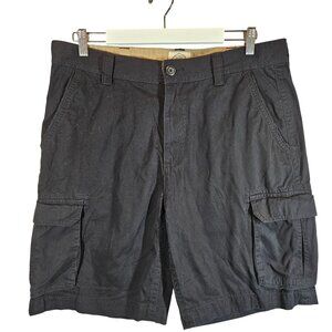 St Johns Bay Mens Black Cargo Shorts Size 36 Cotton breathable vacation work Fun